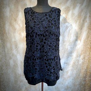 White House Black Market Lace Overlay Tank Size 8